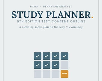 BCBA Studienplaner 2026 | Behavior analytiker Prüfungsplan + Domain-Tracker | 12 16 20-Wochen-Pläne | BACB Ausgabe 6 | Druckbares PDF