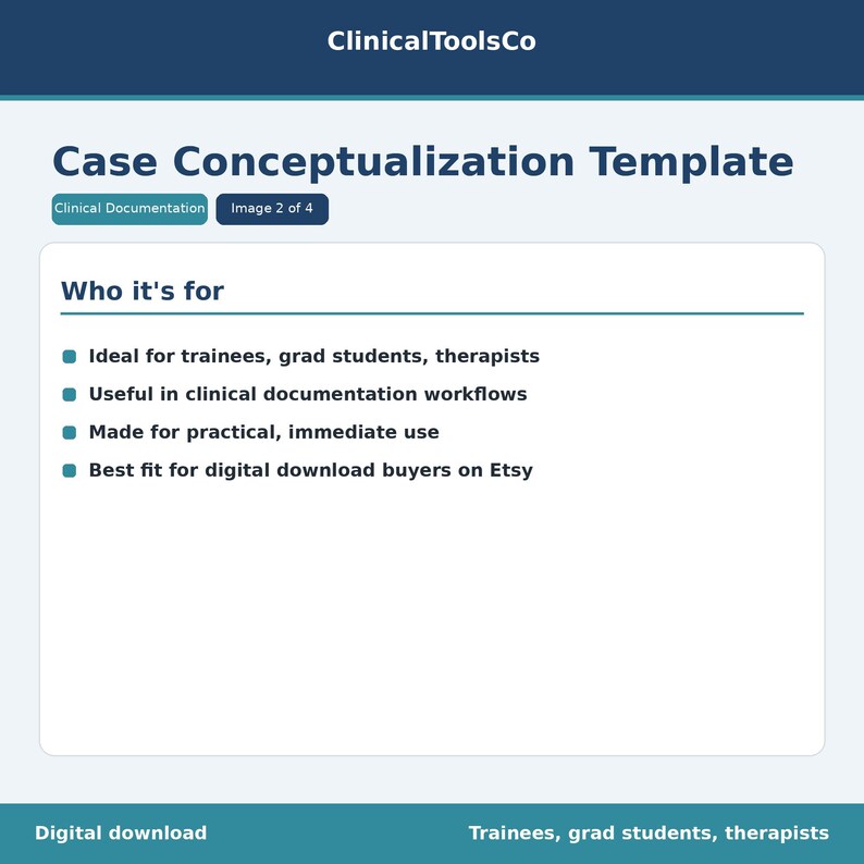 Case Conceptualization Template for Therapy Trainees | Practicum ...