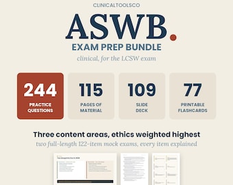 LCSW Exam Study Guide 2026 | Clinical Social Work Licensing Practice Questions, Flashcards, Study Deck | Printable PDF + Word