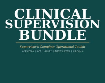 Clinical Supervision Bundle | Contract, Session Notes, Competency Evaluation + Remediation Plan + Self-Assessment | PDF + Word