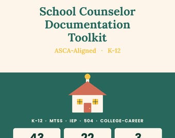 ASCA-Aligned School Counselor Documentation Toolkit | K-12 Session Notes, Group Plans, Parent Consultation Forms | 43-Page PDF + Word