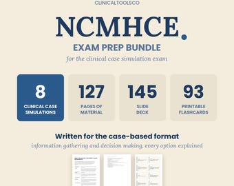 Clinical Mental Health Counselor Exam Study Guide 2026 | Case Simulations, Flashcards, Slide Deck, Review Manual | LPC LMHC | PDF