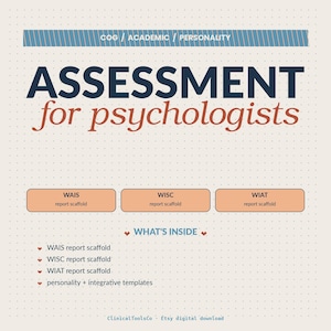 Psychological Assessment Report Bundle | Cognitive, Academic and Personality Report Templates with Sample Write Ups | Word + PDF