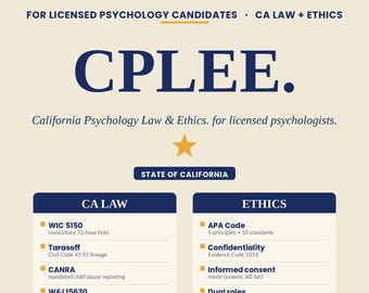 CPLEE Prüfungsvorbereitung Bundle 2026 | 68-Slide Deck, 80 Übungsfragen, Karteikarten + 77-seitiges Handbuch | kalifornischen Psychologisch-Rechtlichen und ethischen Prep