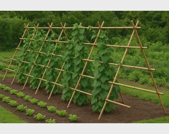 Wooden A-Frame Trellis 4ft 6ft – Hardwood Plant Support for Climbing Plants, Garden Decor, Vegetable & Flower Trellis Outdoor