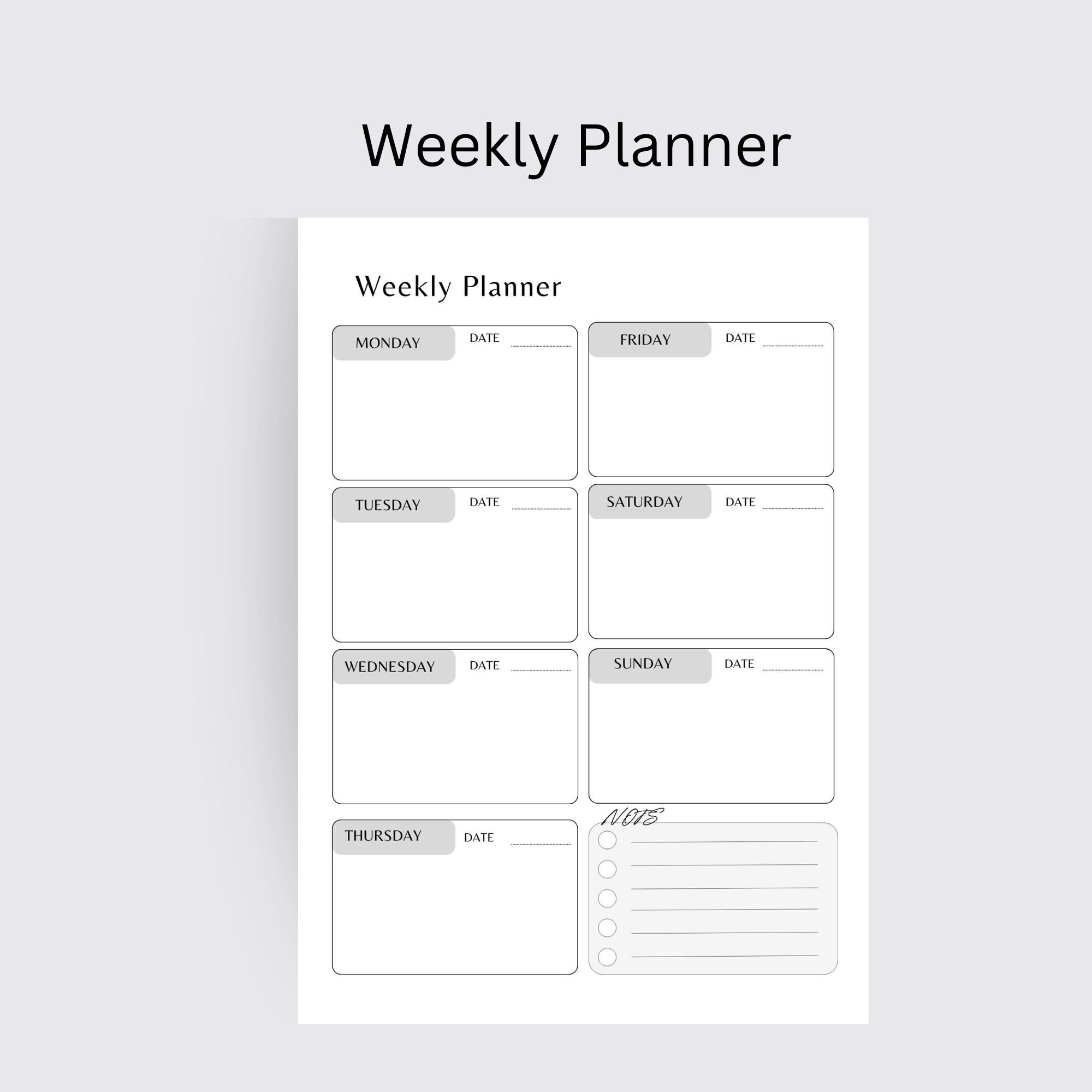 Minimal Weekly Planner Printable | Weekly Planner for Busy Moms ...