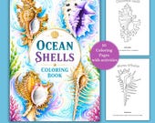 Ocean Shells Coloring Book, Kids Activity, Marine Science Worksheets (Printable PDF)