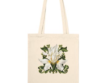 Museum Style Botanical Tote Bag | Art Nouveau Floral Art | Eco-Friendly Cotton Bag | Gift for Her