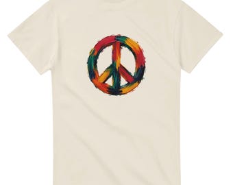 Peace, Love and Paint T-Shirt, Artistic Peace Shirt, Creative Graphic Tee, Painter Gift, Inspirational Art Shirt, Unisex Heavyweight Cotton