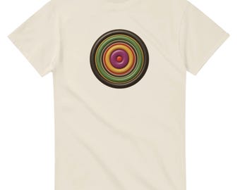 Concentric Groove Bullseye Design, Electric Orbit Graphic Tee - Circular harmony, Tee - Unisex Casual Streetwear - Unique Handmade Style