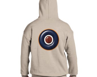 RAF Bullseye Hoodie, Concentric Target Streetwear, Unisex Heavy Blend Pullover, Minimalist Graphic Sweatshirt, Gift for Him or Her
