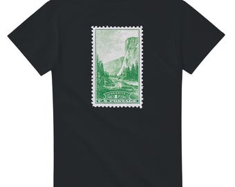 Yosemite National Park Stamp,  Vintage Americana Stamp Tee, Nature Lover Gift, National Park Shirt, Hiking Apparel, Retro Mountain Graphic
