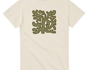 Retro Abstract T-Shirt, Earth Tone Organic Shape Tee, Modern Minimalist Graphic Shirt, Aesthetic Boho Clothing, Unisex Gift for Her Him