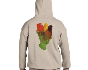Impasto Abstract Streetwear Hoodie, Painted Energy Art Sweatshirt, Paint Rebel Artist Heavy Blend Pullover, Creative Gift for Art Lovers