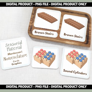 Sensorial Material Clipart Bundle | 11 Montessori Inspired PNGS | Bonuses and Commercial License