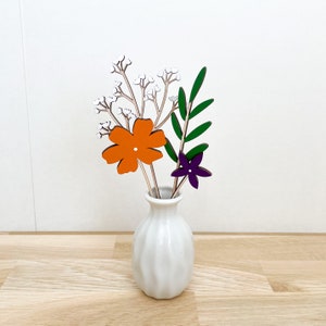 Mini Individual Wooden Flower Stems Hand Painted Floral Bouquet image 7