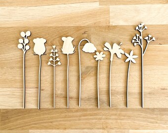 DISCOUNTED - Mini Individual Wooden Flower Stems - Unfinished - Paint Your Own