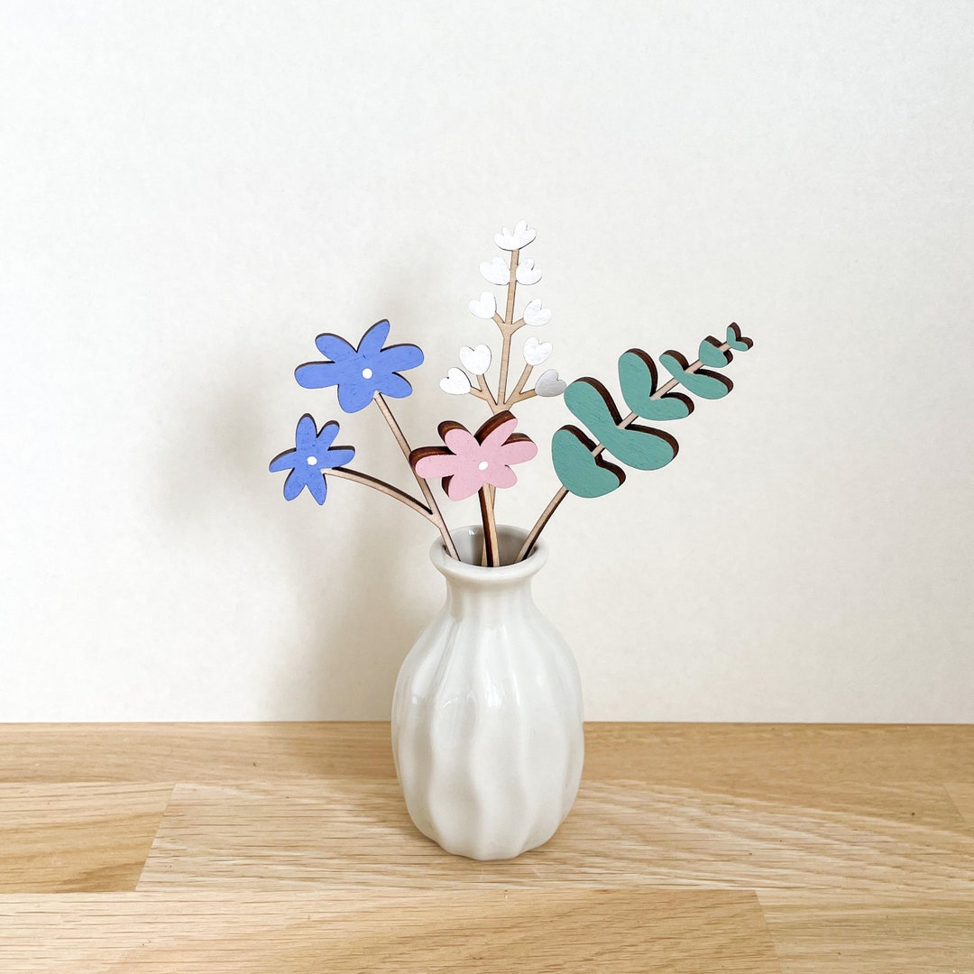 Mini Eucalyptus Flower Gift Pack Wooden Flowers Etsy