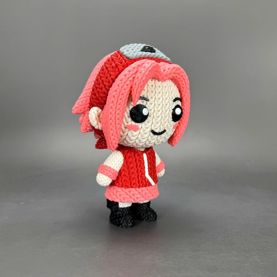 Blossom Warrior Fantasy Character 3D Printed Figure | Crochet-Style Warrior Collectible | Office Decor | Gamer Gift