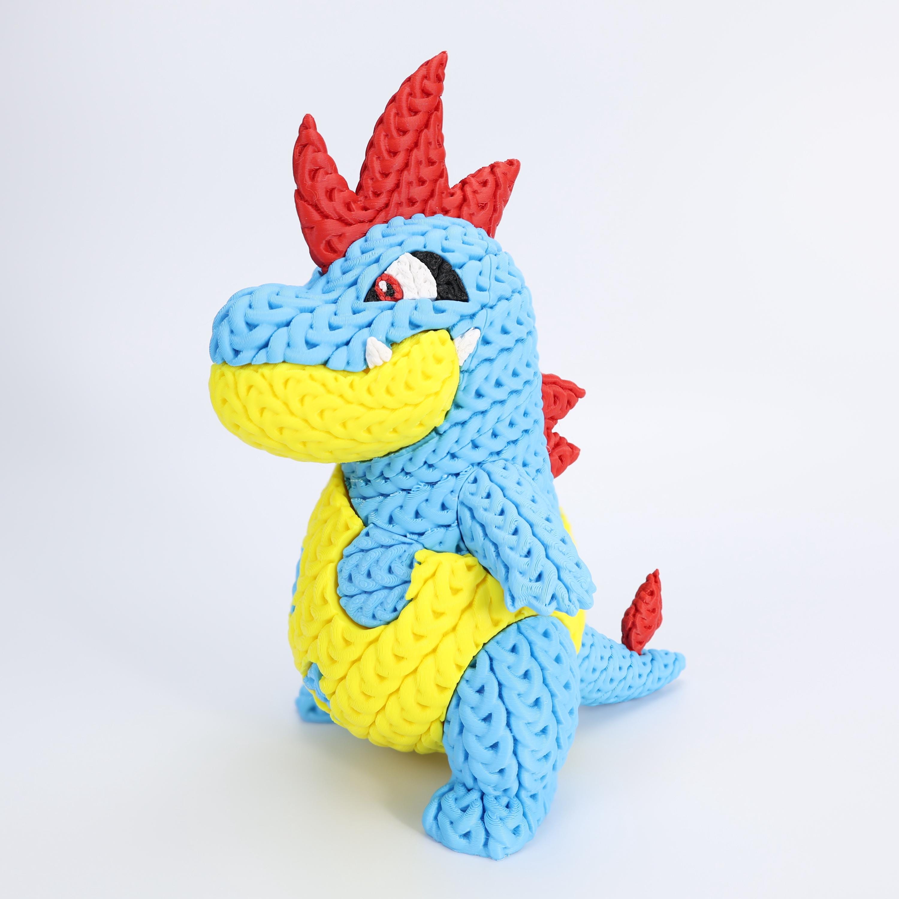 Blue Crocodile Creature 3D Printed Figure | Crochet-Style Creature Collectible | Gaming Room Decor | Monster Fan Gift — photo 1 of 8