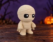 Mummy Figurine, 3D Printed Knitted-Style Halloween Decor, Cute Spooky Monster, Shelf and Desk Collectible — photo 3 of 20