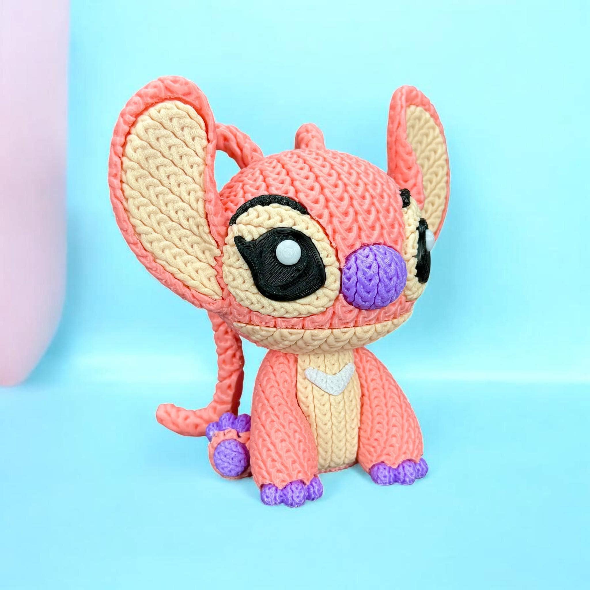 Sitting Pink Alien 3D Printed Figure | Crochet-Style Creature Collectible | Desk Decor | Monster Fan Gift — photo 1 of 6