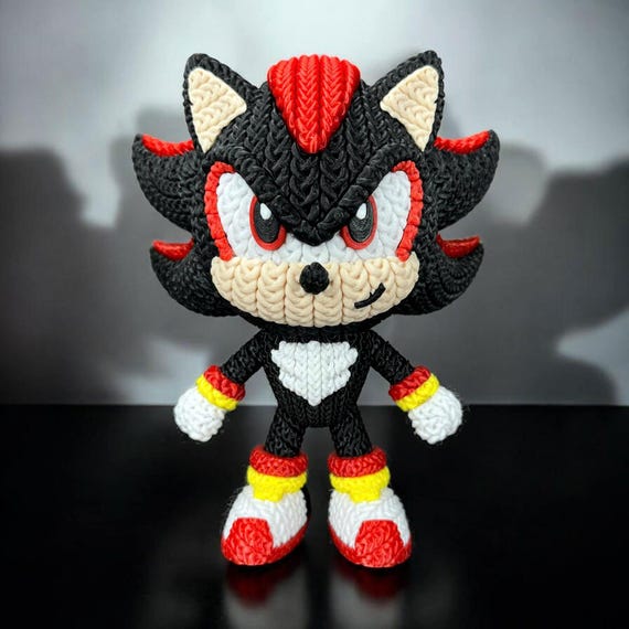 Dark Hedgehog 3D Printed Figure | Crochet-Style Animal Collectible | Office Decor | Animal Lover Gift