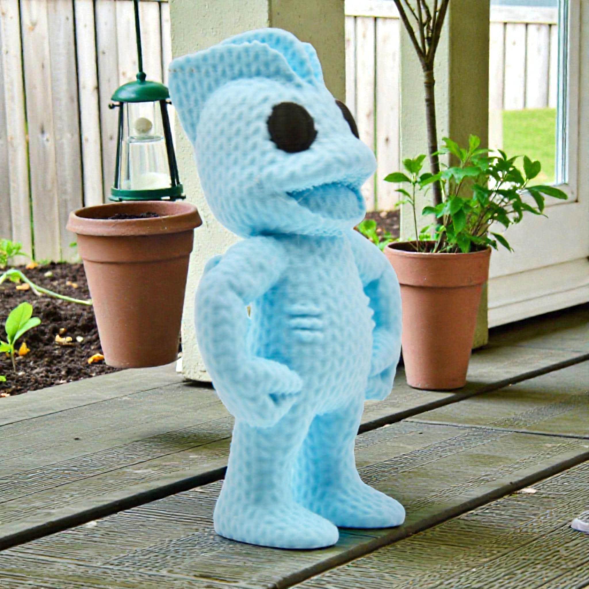Brutus the Blue Fighter Fantasy Character 3D Printed Figure | Crochet-Style Creature Collectible | Shelf Collectible | Monster Fan — photo 1 of 8