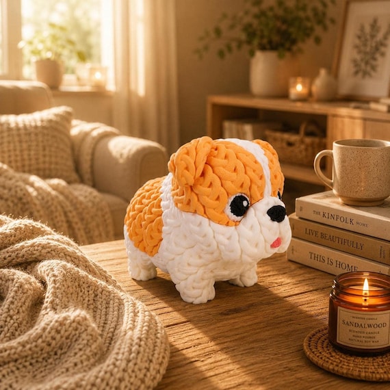 Bulldog Dog 3D Printed Figure | Crochet-Style Animal Collectible | Desk Decor | Animal Lover Gift