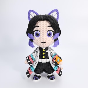 Butterfly Swordswoman Amigurumi Doll | Crochet Style Insect Warrior Toy | Desk Collectible | Petal Lab Experiment