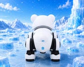 Baby Nova Bear Robot Figurine, 3D Printed Sci Fi Polar Bear, Futuristic Animal Collectible, Desk Decor Gift — photo 4 of 8