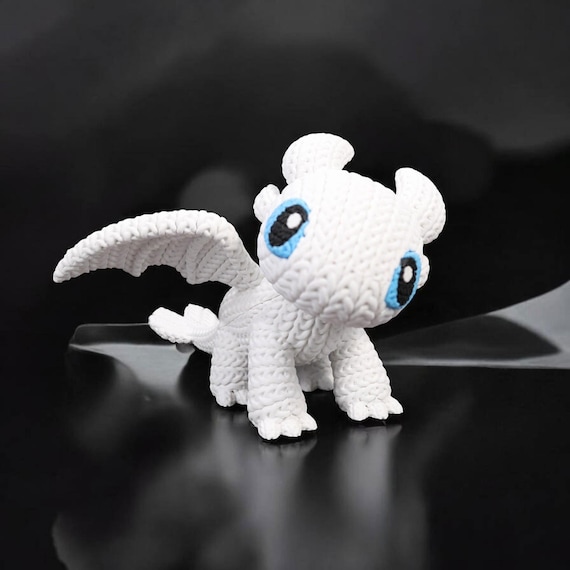 Light Dragon 3D Printed Figure | Crochet-Style Character Collectible | Gaming Room Decor | Collector Gift