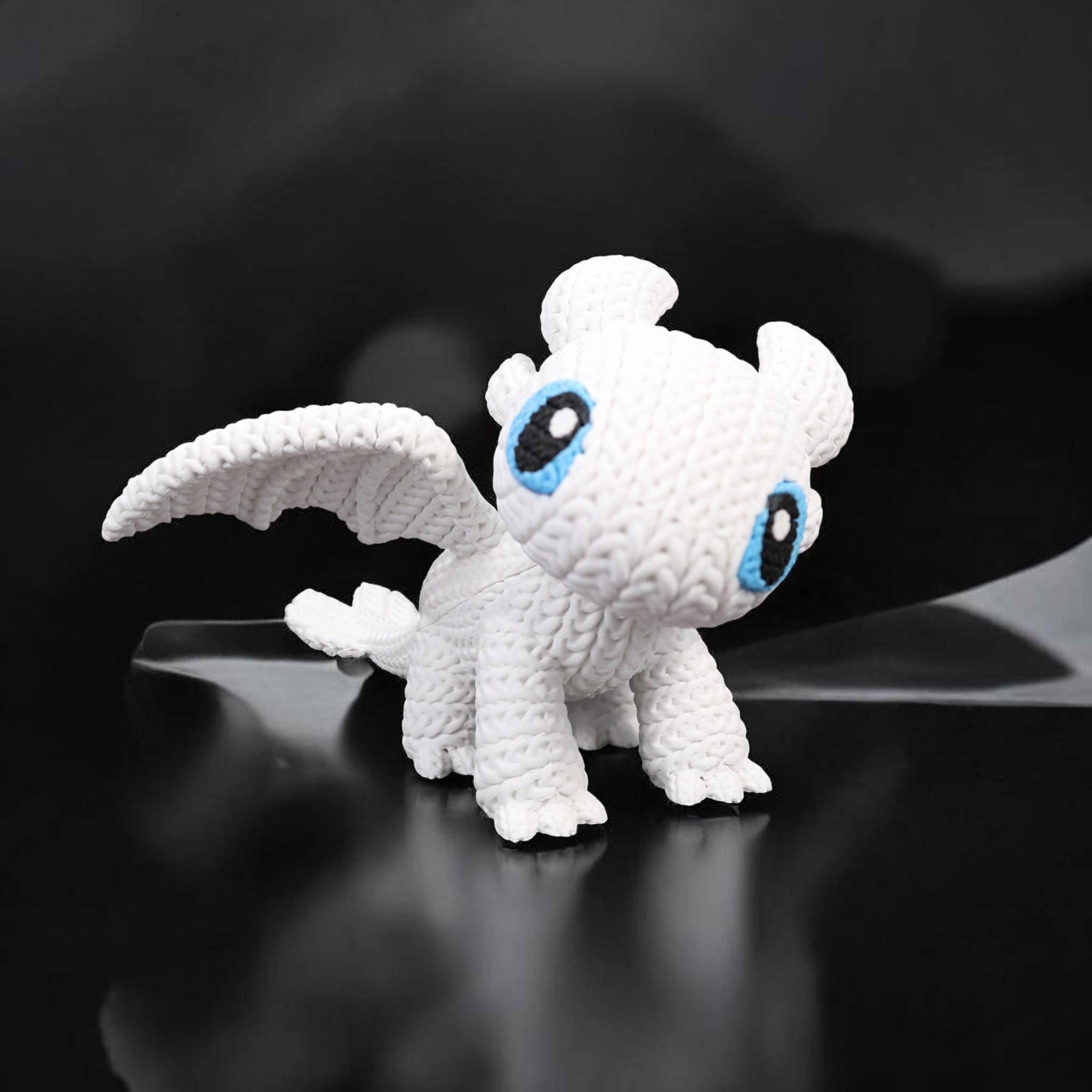 Light Dragon 3D Printed Figure | Crochet-Style Character Collectible | Gaming Room Decor | Collector Gift — photo 1 of 8