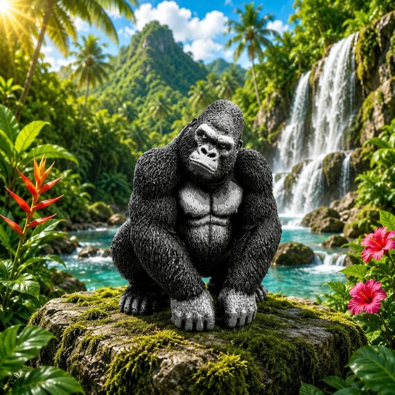 Powerful Gorilla Character 3D Printed Figure | Crochet-Style Animal Collectible | Desk Decor | Animal Lover Gift
