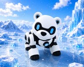 Baby Nova Bear Robot Figurine, 3D Printed Sci Fi Polar Bear, Futuristic Animal Collectible, Desk Decor Gift — photo 1 of 8