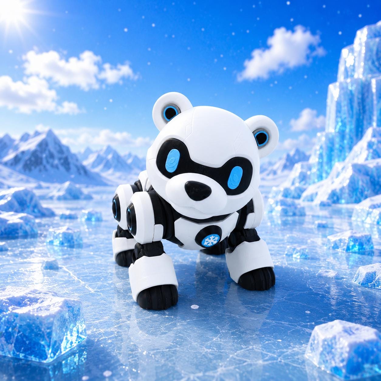 Baby Nova Bear Robot Figurine, 3D Printed Sci Fi Polar Bear, Futuristic Animal Collectible, Desk Decor Gift — photo 1 of 8