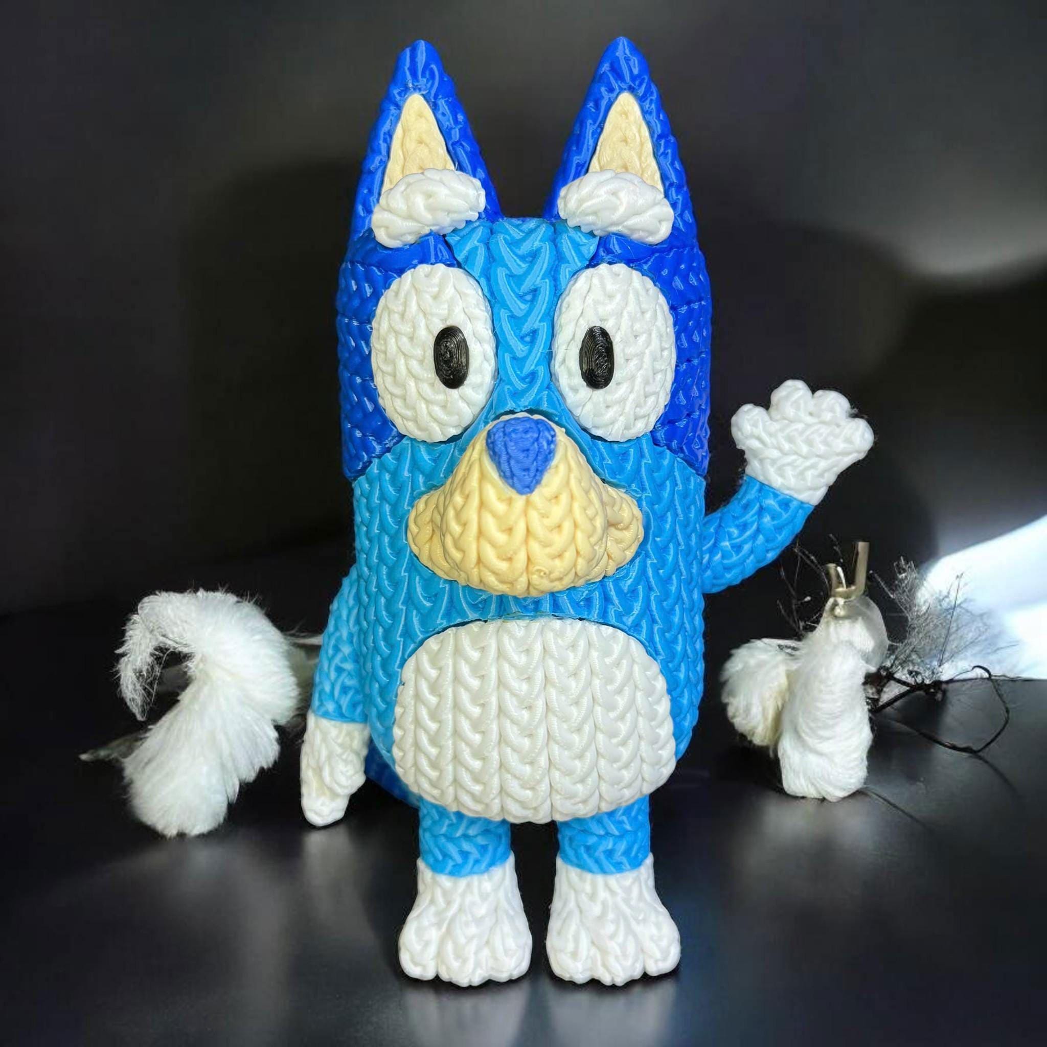 Blue Pup Dog 3D Printed Figure | Crochet-Style Animal Collectible | Shelf Collectible | Animal Lover Gift — photo 1 of 15