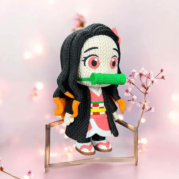 Forest Spirit Figurine, 3D Printed PLA with Crochet-Style Texture, Full Size or Mini, Fantasy Desk Collectible