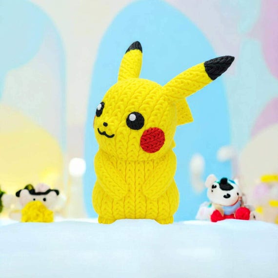 Electric Mouse 3D Printed Figure | Crochet-Style Animal Collectible | Office Decor | Animal Lover Gift