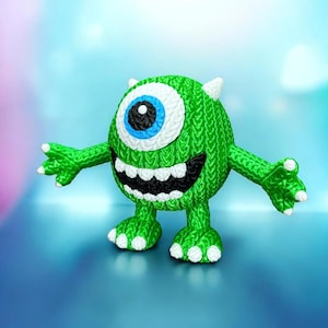 Cyclops Monster Amigurumi Doll | Crochet Style One-Eye Creature Toy | Desk Collectible | Blip Lab Experiment