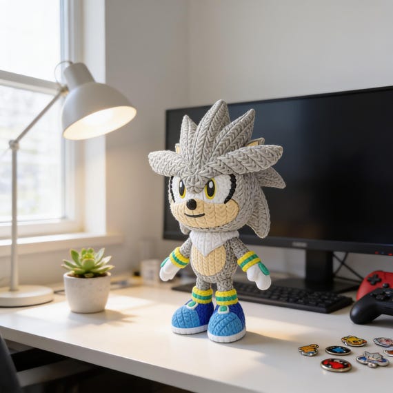 Psychic Hedgehog 3D Printed Figure | Crochet-Style Creature Collectible | Desk Decor | Monster Fan Gift