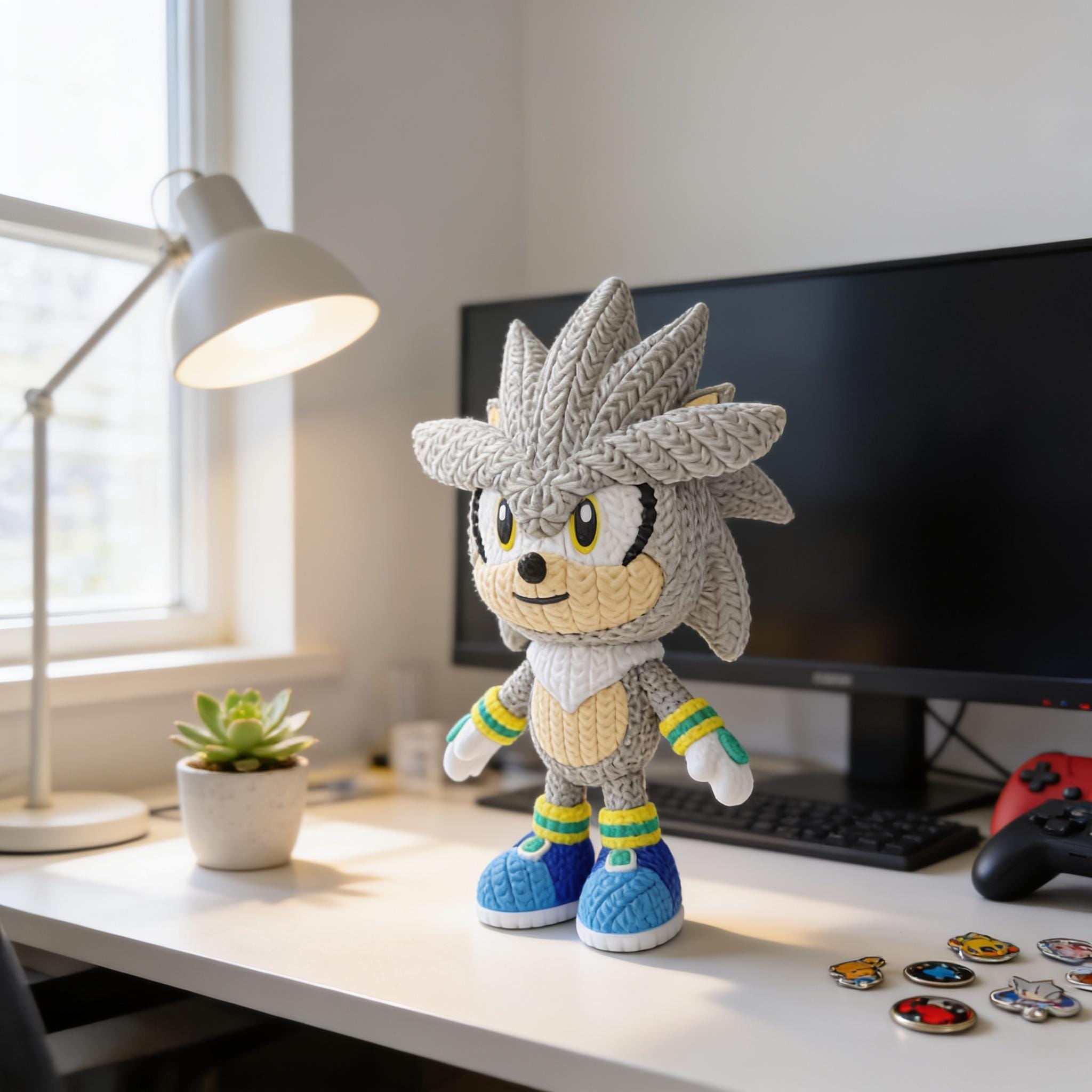 Psychic Hedgehog 3D Printed Figure | Crochet-Style Creature Collectible | Desk Decor | Monster Fan Gift — photo 1 of 10