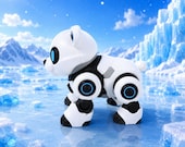 Baby Nova Bear Robot Figurine, 3D Printed Sci Fi Polar Bear, Futuristic Animal Collectible, Desk Decor Gift — photo 3 of 8