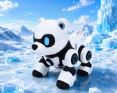Baby Nova Bear Robot Figurine, 3D Printed Sci Fi Polar Bear, Futuristic Animal Collectible, Desk Decor Gift — photo 2 of 8