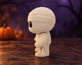 Mummy Figurine, 3D Printed Knitted-Style Halloween Decor, Cute Spooky Monster, Shelf and Desk Collectible — photo 4 of 20