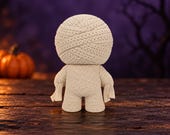 Mummy Figurine, 3D Printed Knitted-Style Halloween Decor, Cute Spooky Monster, Shelf and Desk Collectible — photo 5 of 20