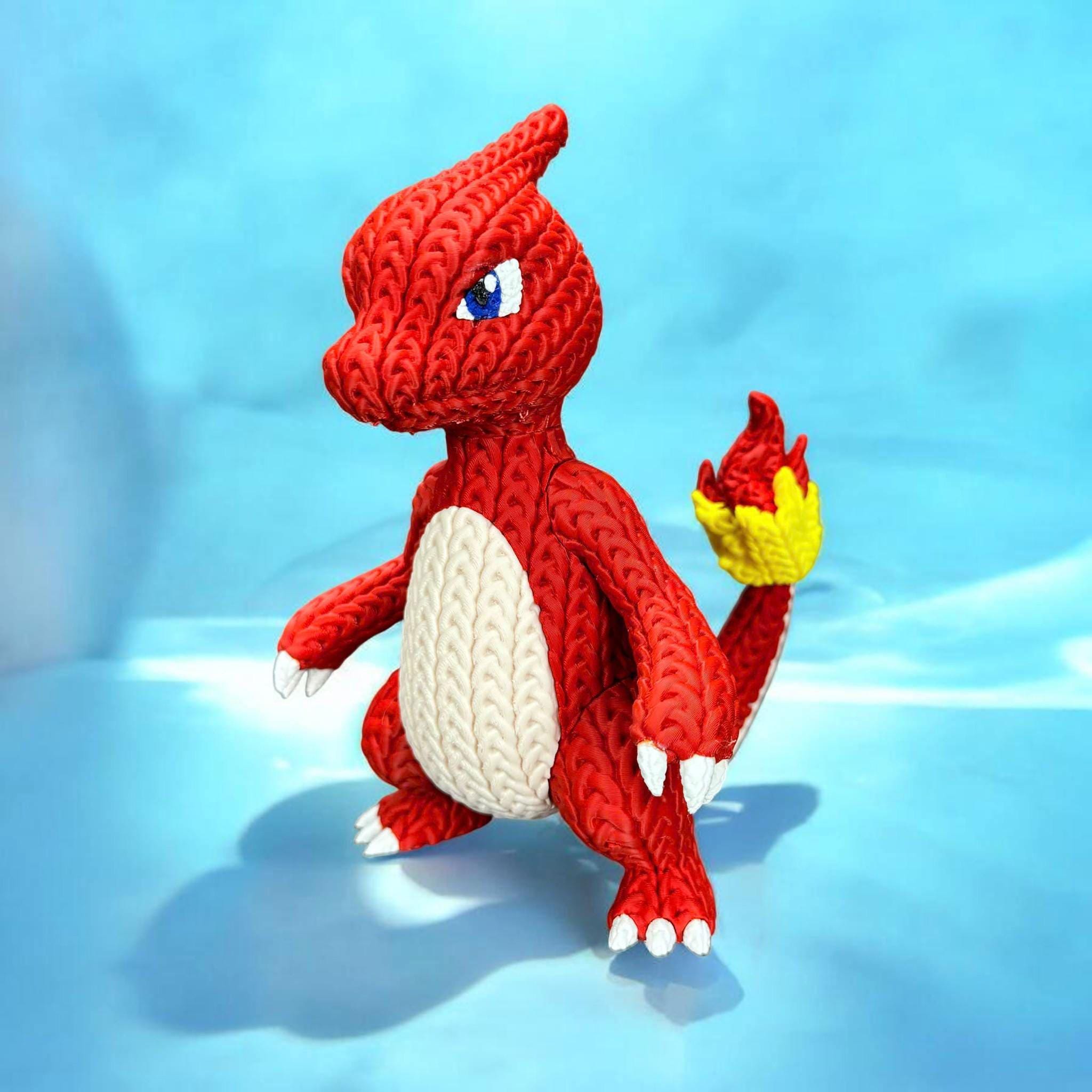 Blaze the Fire Lizard Fantasy Creature 3D Printed Figure | Crochet-Style Creature Collectible | Office Decor | Monster Fan Gift — photo 1 of 9