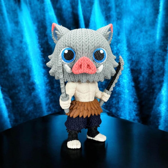Wild Boar Warrior Figurine, 3D Printed PLA with Crochet-Style Texture, Full Size or Mini, Fantasy Collectible
