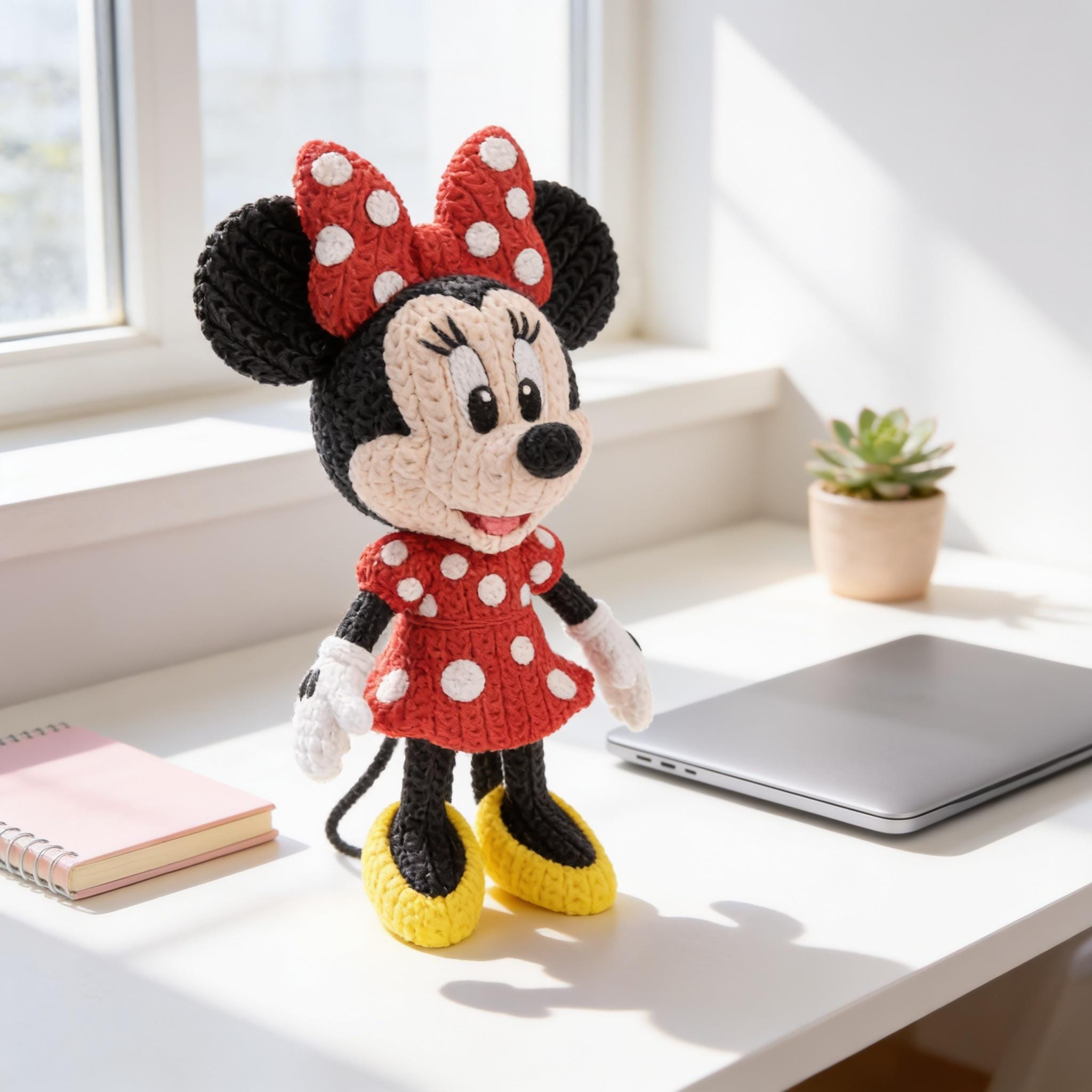 Polka Bow Mouse 3D Printed Figure | Crochet-Style Animal Collectible | Desk Decor | Animal Lover Gift — photo 1 of 9