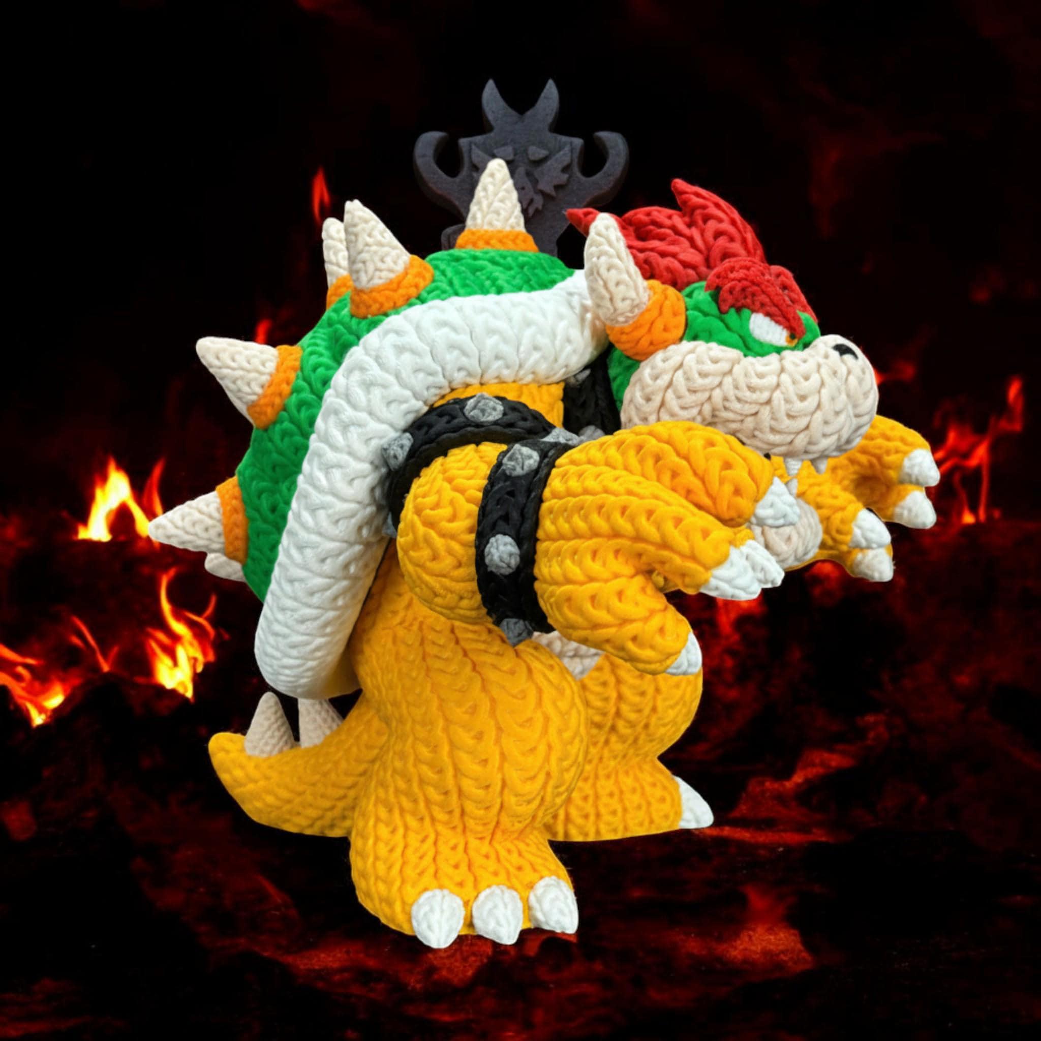 Fire King Turtle Amigurumi Animal 3D Printed Figure | Crochet-Style Animal Collectible | Gaming Room Decor | Animal Lover Gift — photo 1 of 9